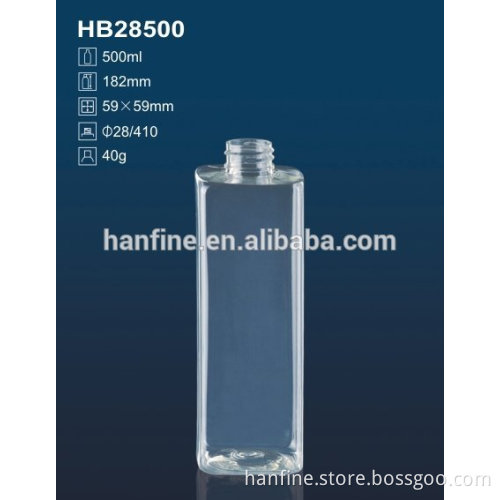 500ml Plastic PET square hydrating conditioner Bottle